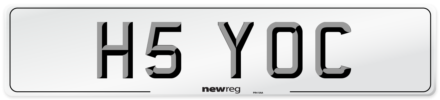H5 YOC Number Plate from New Reg